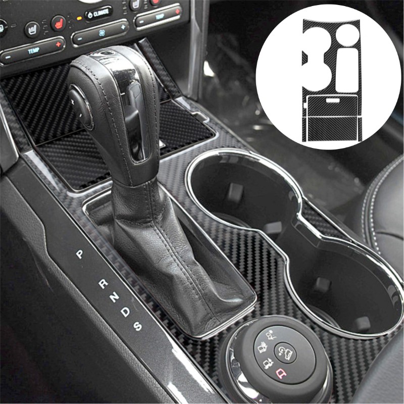 Interior Detailing Kit - Stiker serat karbon dekorasi mobil, untuk